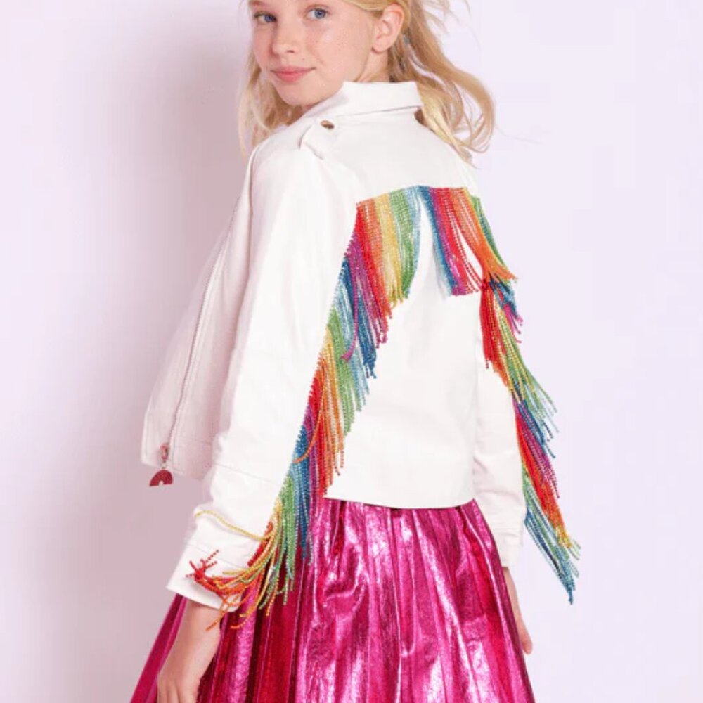 Crystal Rainbow Leather Jacket